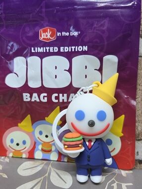 JIBBI Limited Edition Bag Charm — Blue, Yellow, White THE BOSS